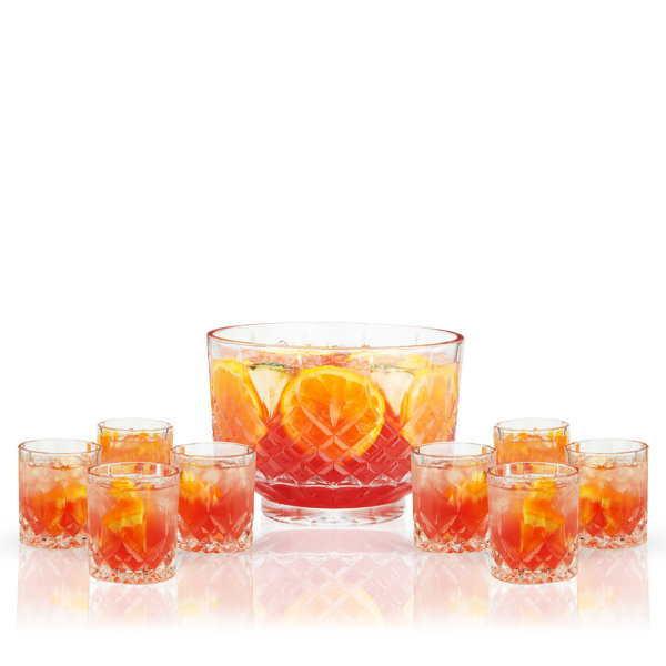 Viski Admiral Punch Bowl With 8 Tumblers, Set Of 9, 2.5 Gallons, Viski Wayfair Canada